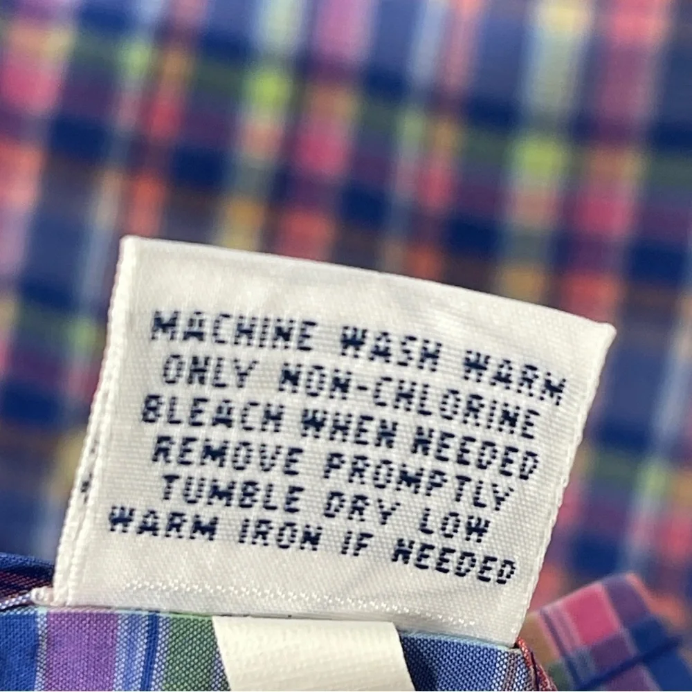 Polo Ralph Lauren Men's Large Button Front Bright Vivid Plaid Shirt Pink